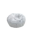 Coussin donut rond polyester d55*25cm fluffy blanc chine