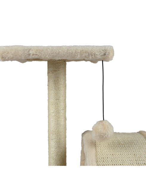 Arbre a chat avec jouet et Tunnel 38cm ecru