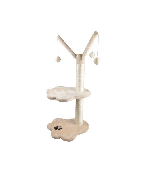 Albero per gatti con giocattoli 82 cm ecru