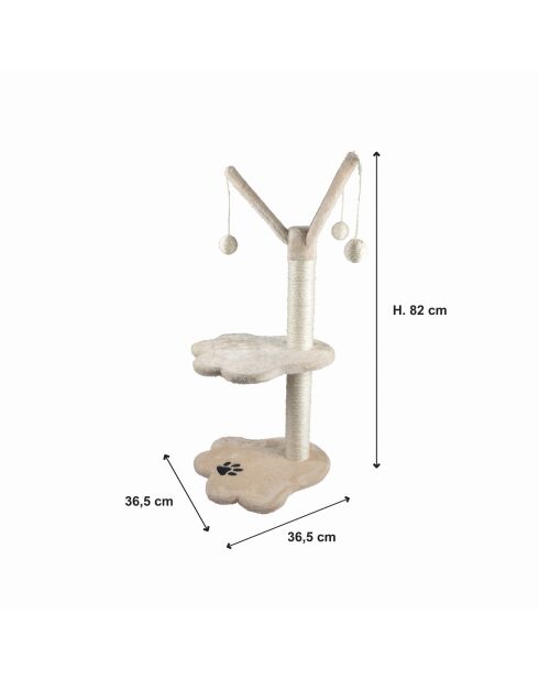 Albero per gatti con giocattoli 82 cm ecru