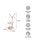 Albero per gatti con giocattoli 82 cm ecru