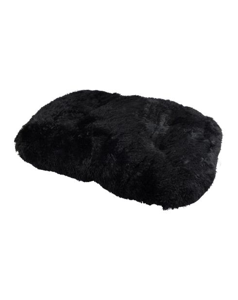 Cuscino reversibile in poliestere con fiocchi di neve 87* 55* h5cm nero soffice
