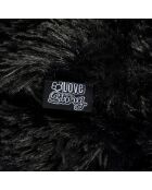 Cuscino reversibile in poliestere con fiocchi di neve 87* 55* h5cm nero soffice