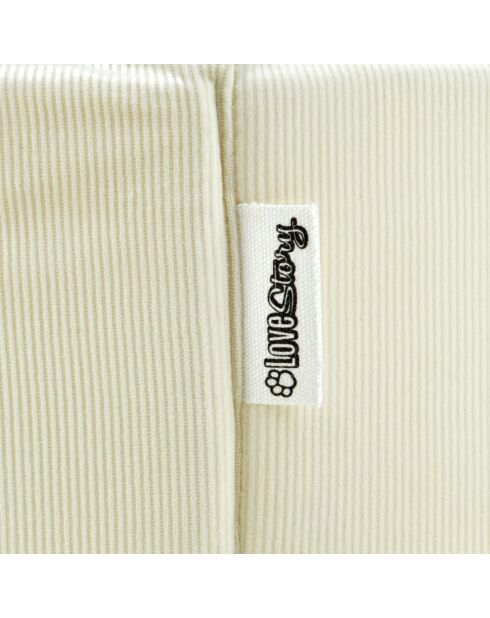 Cestino rotondo in velluto a coste in poliestere d48*h16cm crafty ecru