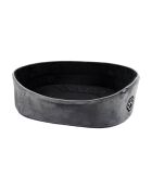 Ovaler Korb aus Polyester, 65 x 47 cm, fleckig, grau/schwarz