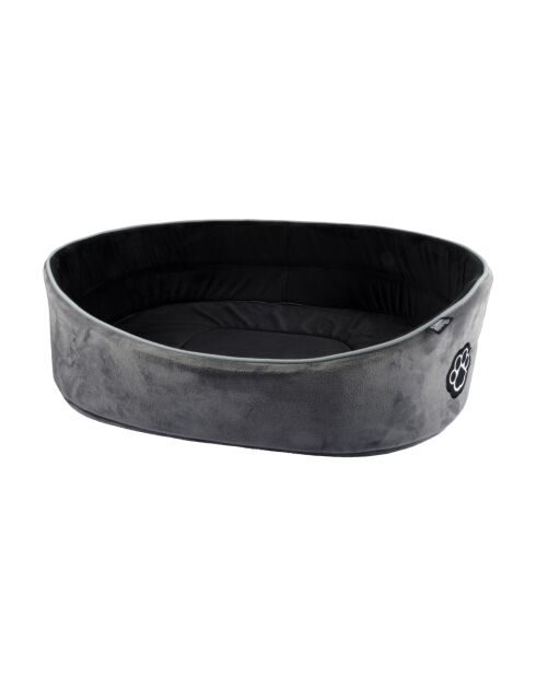 Cestino ovale in poliestere 65* 47 cm grigio chiazzato/nero