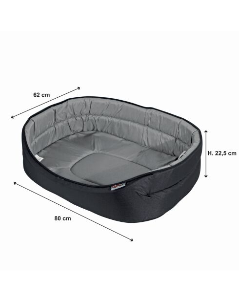 Cestino ovale Essential nero grigio 80* 62 cm