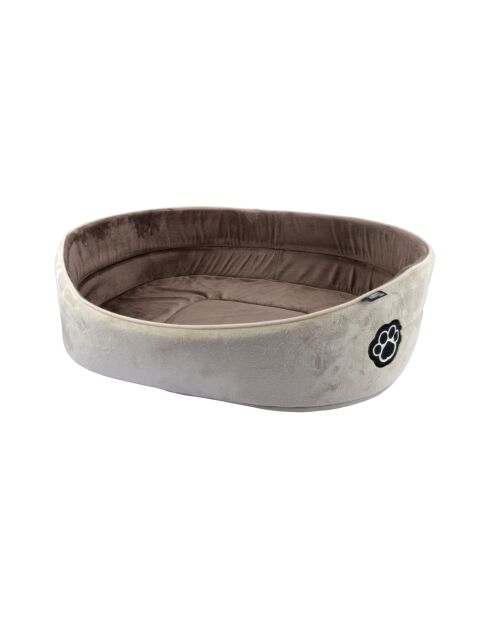 Cestino ovale in poliestere 60* 42 cm patchy nocciola/beige