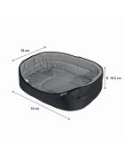 Cesta ovalada 70*52 cm esencial negro gris