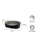 Cesta ovalada 70*52 cm esencial negro gris