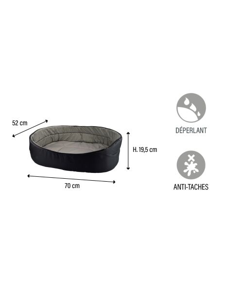 Cestino ovale 70*52 cm essenziale nero grigio