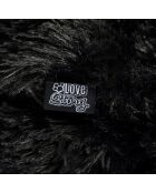 Cuscino reversibile in poliestere con fiocchi di neve 107* 65* h5cm nero soffice