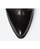 Bottes western Sartore en veau tannage végétal Marron très foncé