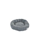 Cuscino rotondo a forma di ciambella in velluto ciniglia poliestere d50*h16cm granito grigio