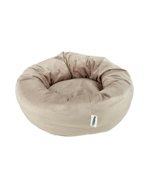 Coussin donut rond velours cotele polyester d55*h20cm crafty noiSette
