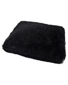 Coussin rectangle polyester 100*70*h10cm fluffy noir
