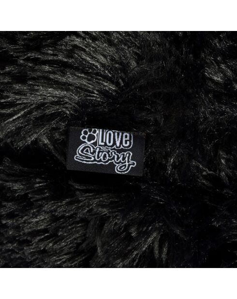 Coussin rectangle polyester 100*70*h10cm fluffy noir