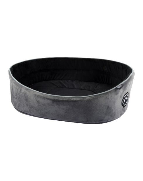 Cestino ovale in poliestere 70* 52 cm grigio chiazzato/nero