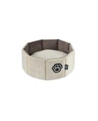 Cestino rotondo in poliestere d38*h16cm patchy nocciola/beige