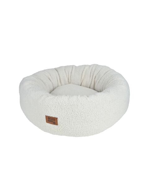 Coussin donut rond laine bouclee polyester d55*h20cm wooly ecru