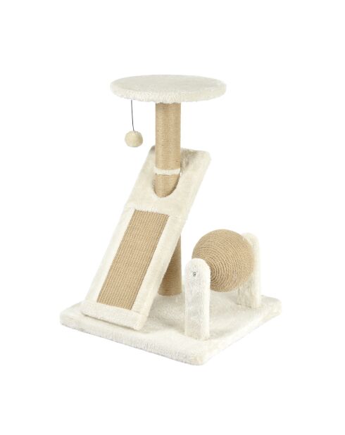 Kratzbaum-Spielstation mit Spielzeug und Kratzern H.54cm ecru nomad