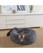 Coussin donut rond polyester d55*25cm fluffy anthracite