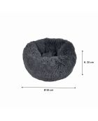 Coussin donut rond polyester d55*25cm fluffy anthracite