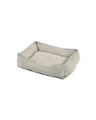 Cestino rettangolare in velluto ciniglia poliestere 65* 50* 18cm granito lino