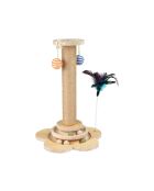 colonne a griffer avec jouets integres corde jute et structure bois d.30*h.40cm