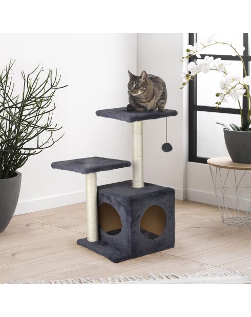 Albero per gatti con giocattolo e nicchia h60cm antracite