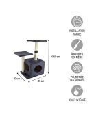 Albero per gatti con giocattolo e nicchia h60cm antracite