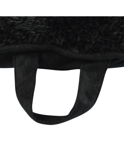 Cuscino reversibile in poliestere con fiocchi di neve 77* 50* h5cm nero soffice