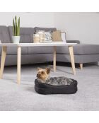 Cestino ovale 50*32 cm essenziale nero grigio