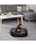 Cestino ovale 50*32 cm essenziale nero grigio