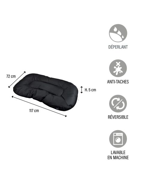 Cuscino reversibile a forma di fiocco di neve 117* 72 cm essenziale nero grigio