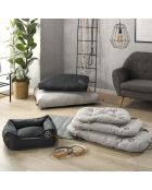 Cestino rettangolare in poliestere 75*70*h22cm city anthracite