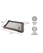 Coussin rectangle polyester 70*50cm patchy noiSette/beige