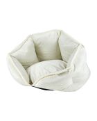 Cestino rotondo in velluto a coste in poliestere d40*h32cm crafty ecru