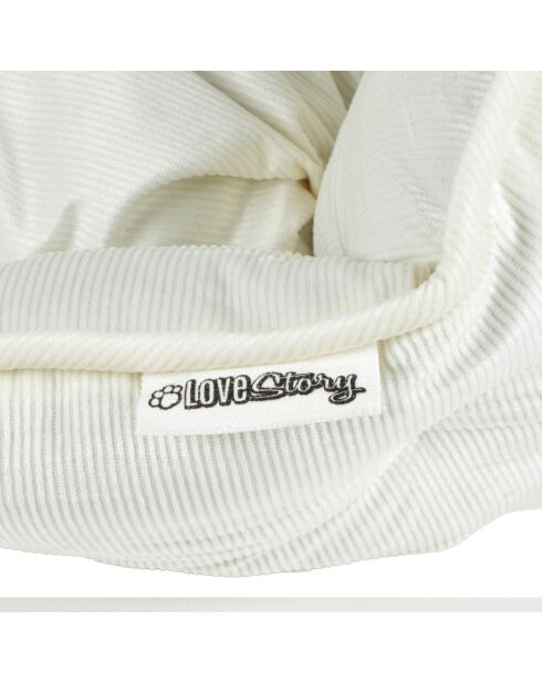 Cestino rotondo in velluto a coste in poliestere d40*h32cm crafty ecru