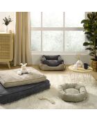 Cestino rettangolare in velluto ciniglia poliestere 73*60*20cm granito grigio