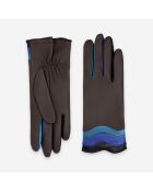 Gants en cuir doublure soie Romain choco brey