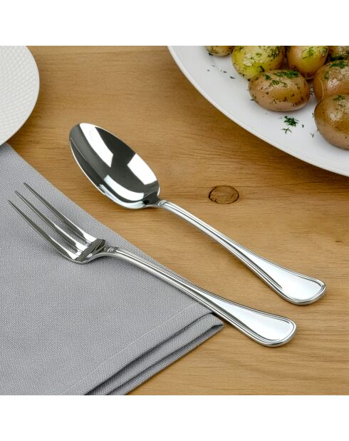 Couverts de table Lyrique - Fourchette et cuillère de service Acier inoxydable