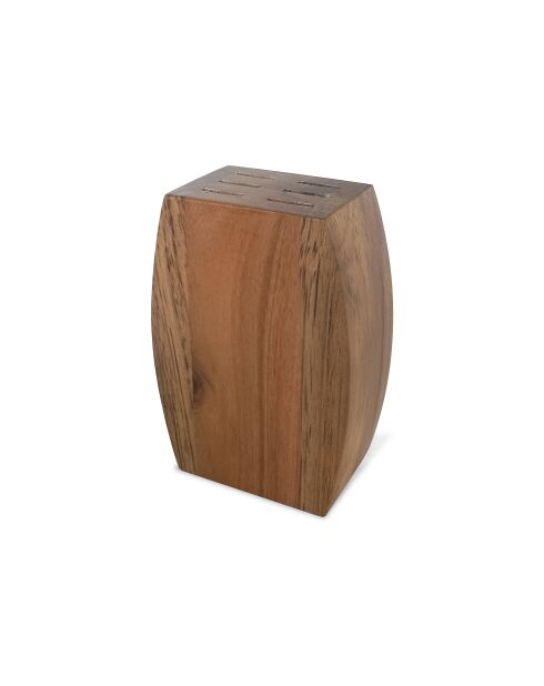 Couteaux steak Virgule - Bloc 6 couteaux steak Bloc en bois d'acacia, Couteaux acier Inoxydable