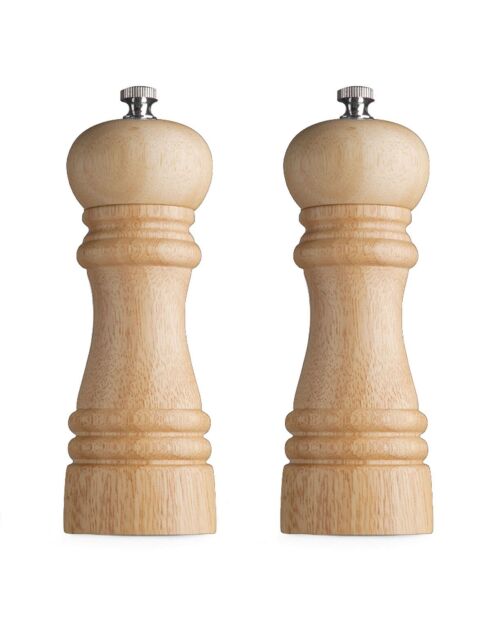 Duo de moulins poivre & sel Marius bois naturel