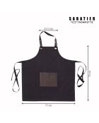 Honoré Stoffschürze mit schwarzer Tasche aus Kunstleder