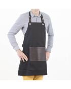 Honoré Stoffschürze mit schwarzer Tasche aus Kunstleder