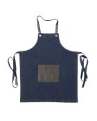 Tablier en tissu Honoré avec poche en simili marine