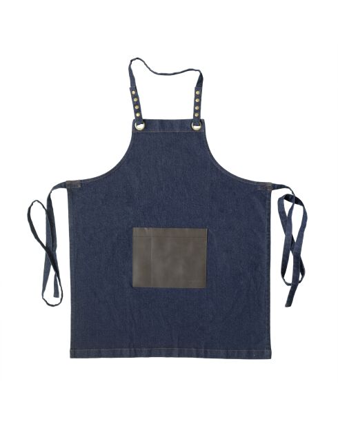 Tablier en tissu Honoré avec poche en simili marine