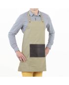 Honoré Stoffschürze mit beiger Tasche aus Kunstleder