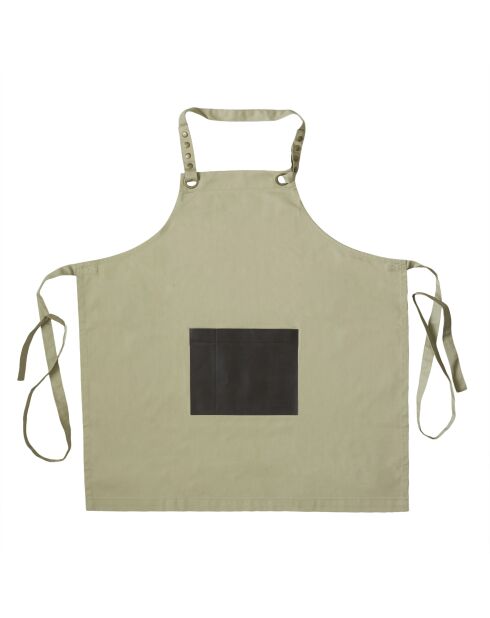 Honoré Stoffschürze mit beiger Tasche aus Kunstleder
